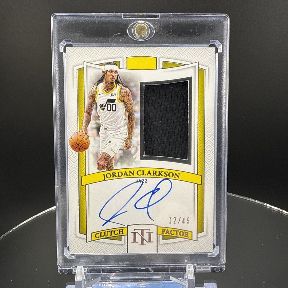 2024-25 National Treasures Jordan Clarkson Clutch Factor Auto Patch 12/49 Jazz